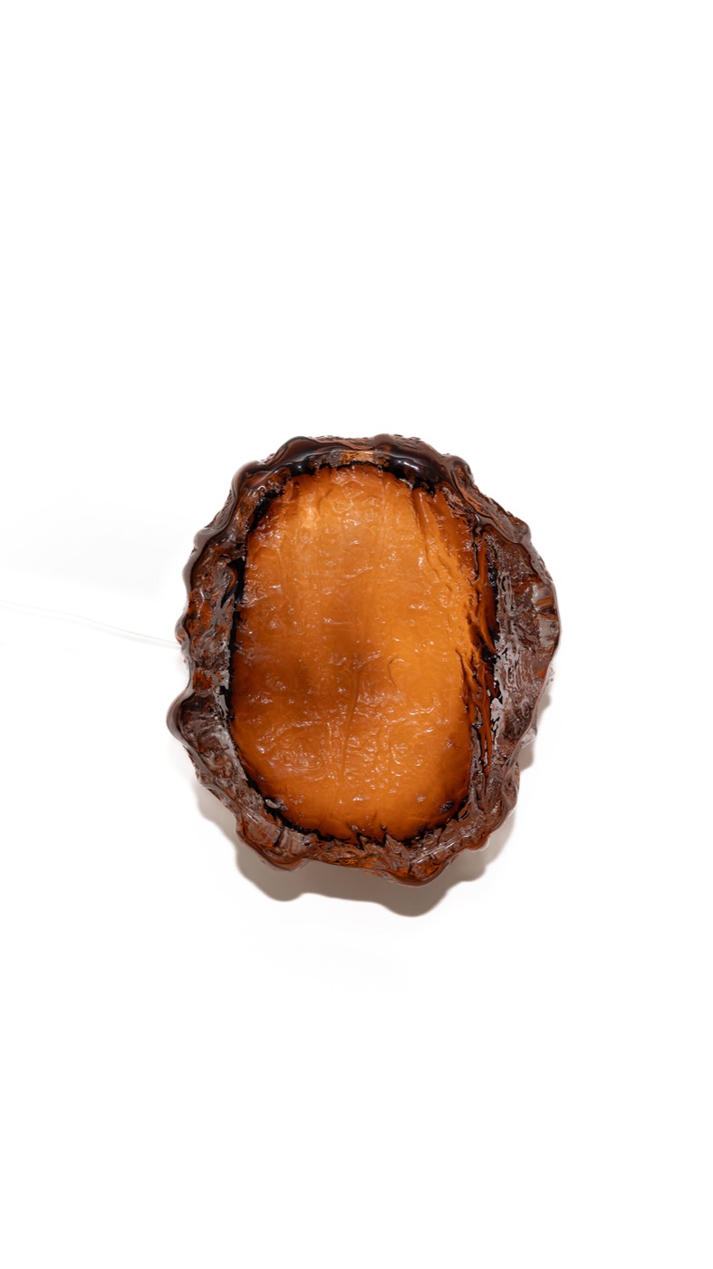 Urchin, a ridged bark-cast glass piece on white